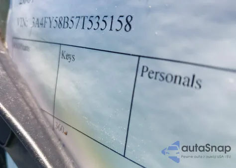 2007 Chrysler Pt Cruiser Touring z USA, uszkodzony, nr VIN 3A4FY58B57T535158